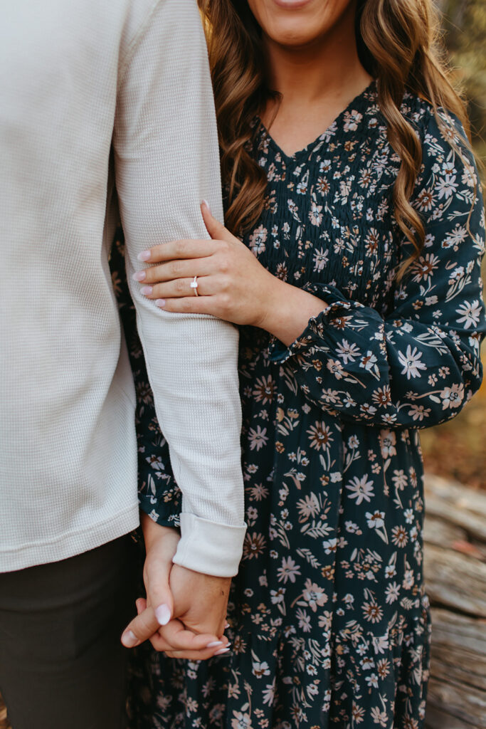 Couple wearing an example of best outfits for engagement photos