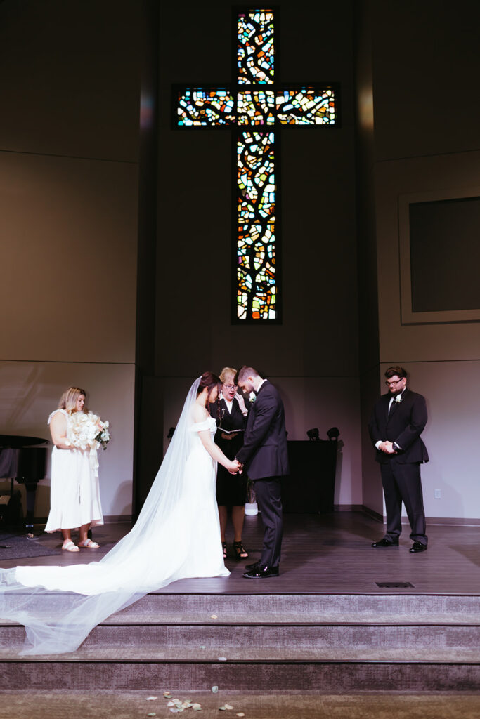 A classic church wedding ceremony in Kansas