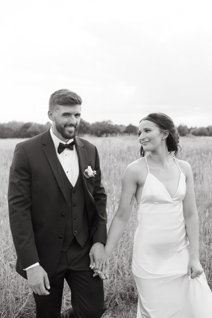 Black and white bridal portraits in Wichita, Kansas