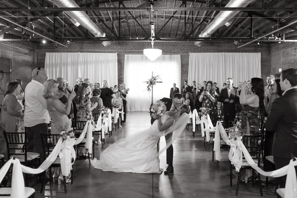 Wichita wedding ceremony in a Modern-industrial venue