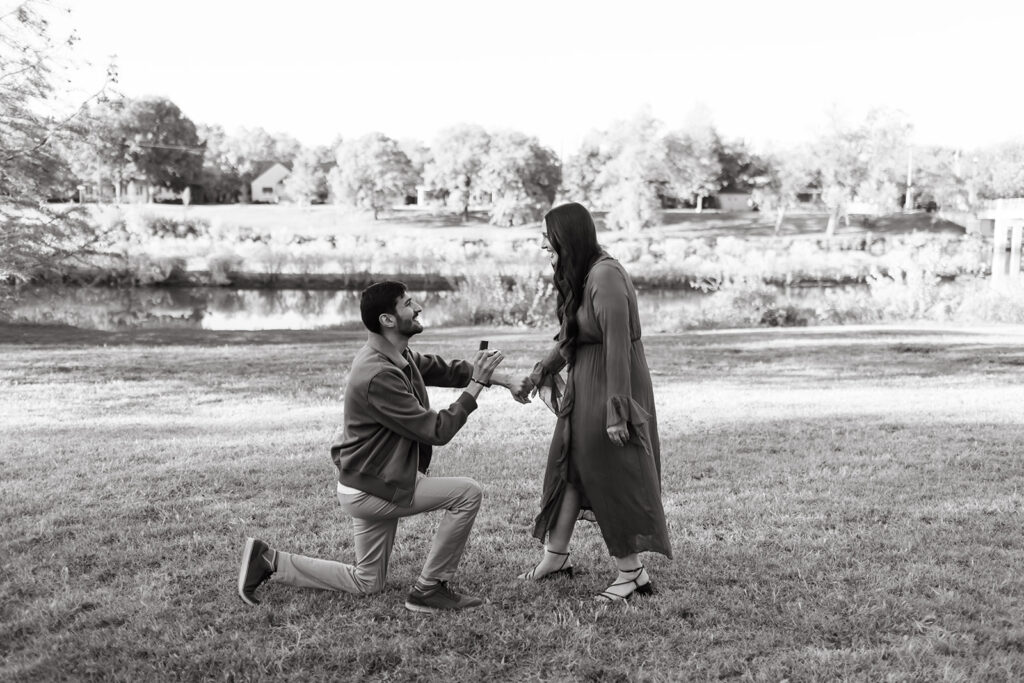 A proposal takes place during a planned couples photoshoot