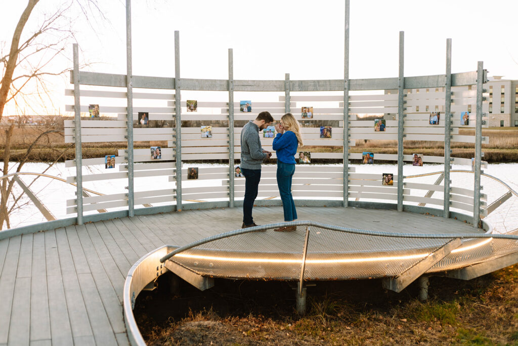 Man puts up pictures of him and his partner for his planned proposal