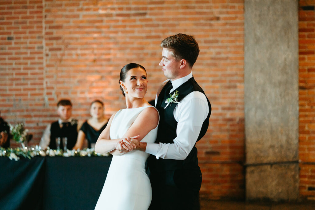 Wedding reception photography at Brick and Mortar venue in Wichita