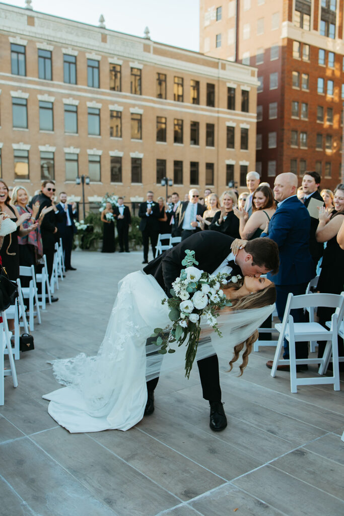 Wichita wedding ceremony photography at Henry's Place at NICHE on the rooftop