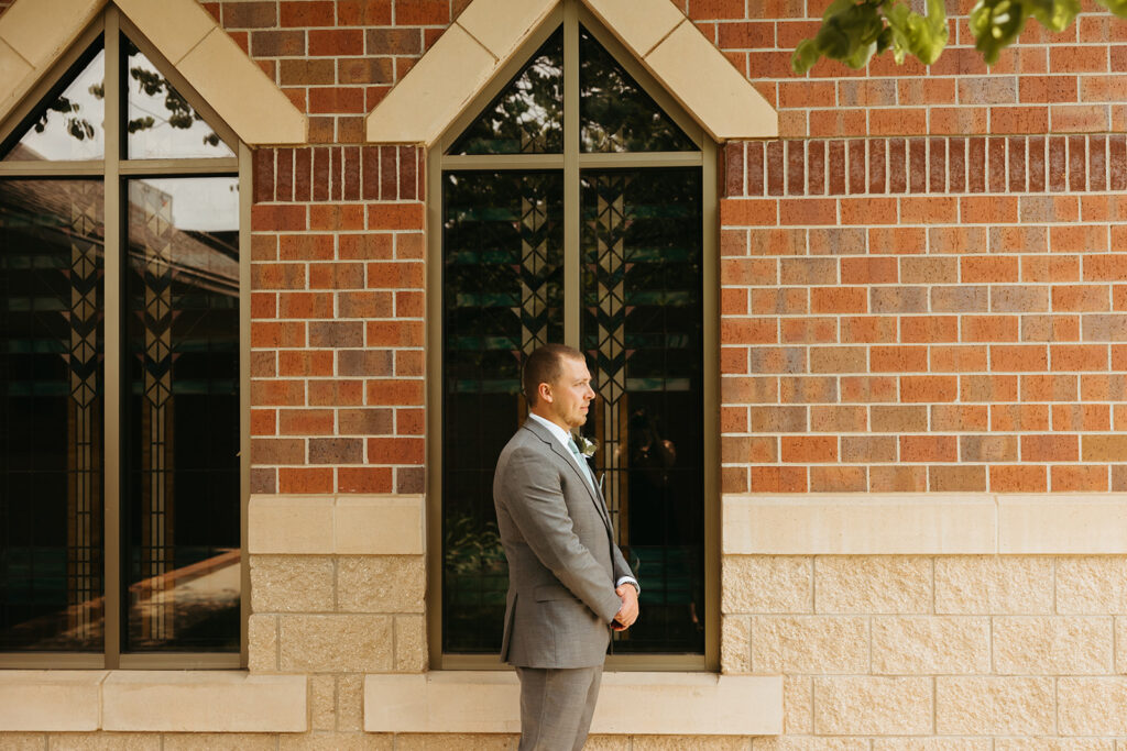 Second photographer captures first look moment at a different angle